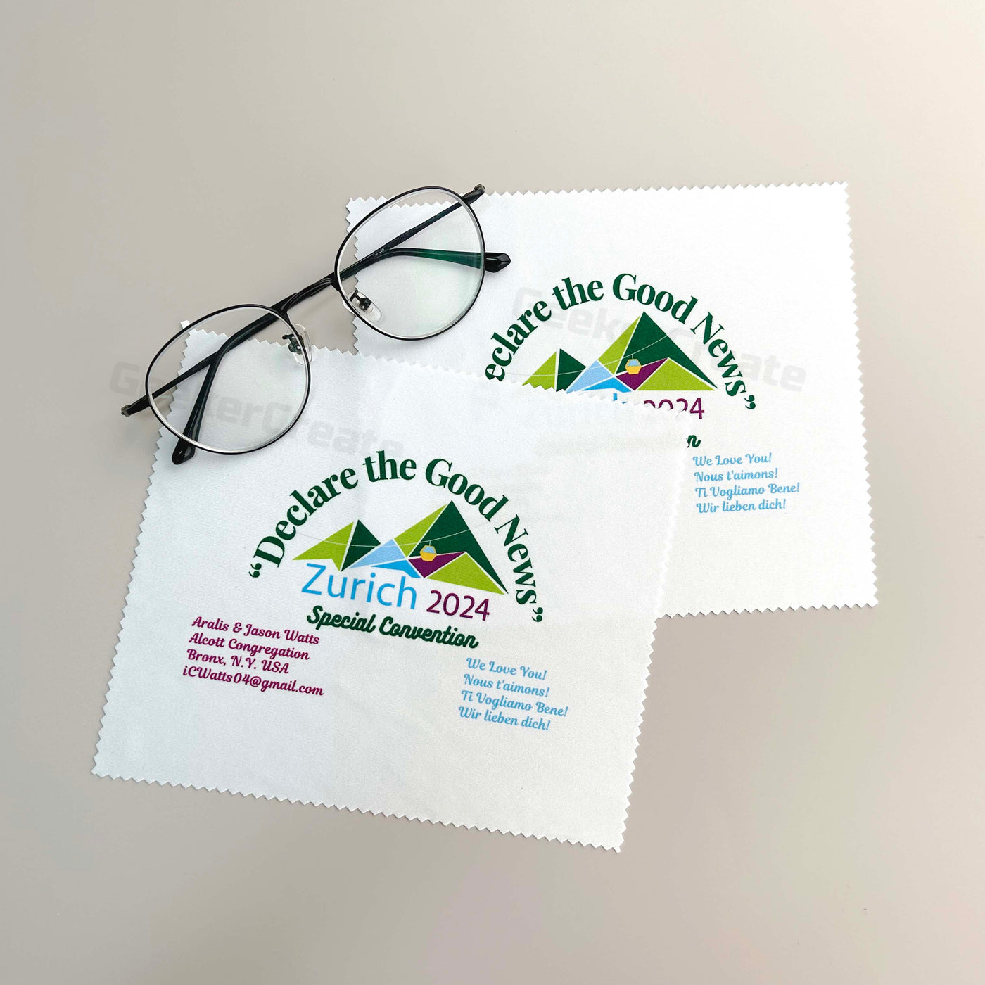 Custom All Purpose Microfiber Cleaning Cloth Printed Lens Glasses Wipe