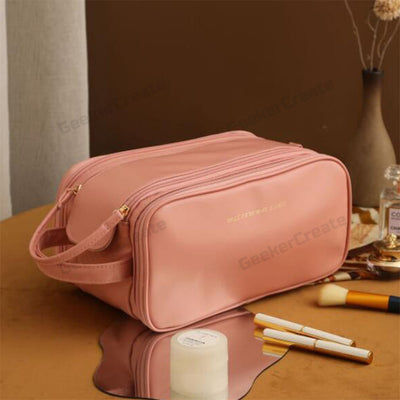 Custom Luxurious PU Cosmetic Bag Makeup Toiletry Bag Travel Organizer