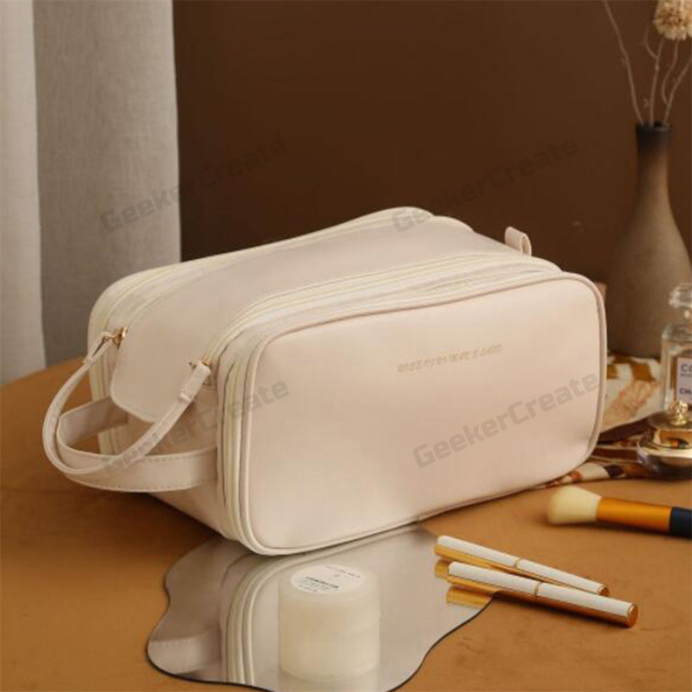 Custom Luxurious PU Cosmetic Bag Makeup Toiletry Bag Travel Organizer
