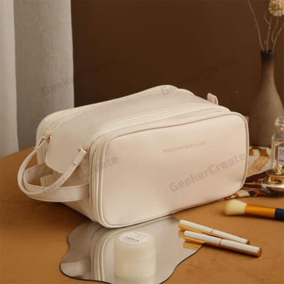 Custom Luxurious PU Cosmetic Bag Makeup Toiletry Bag Travel Organizer