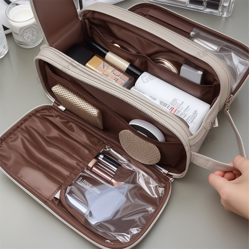 Custom Luxurious PU Cosmetic Bag Makeup Toiletry Bag Travel Organizer