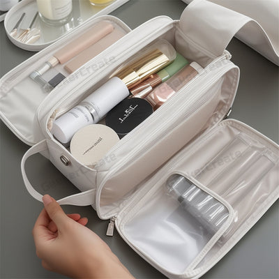 Custom Luxurious PU Cosmetic Bag Makeup Toiletry Bag Travel Organizer