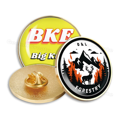 Custom Brand Logo Offset Printed Lapel Pins Epoxy Dome Metal Badges