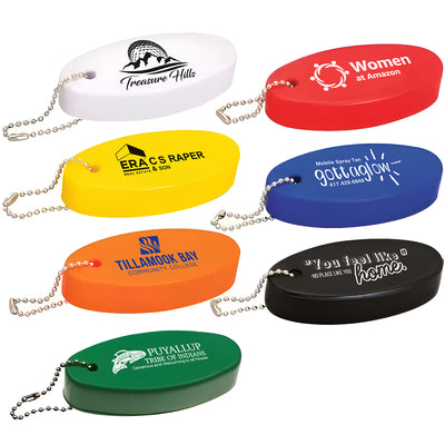 Custom Promotional PU Foam Oval Floating Boat Keychain For Giftaways