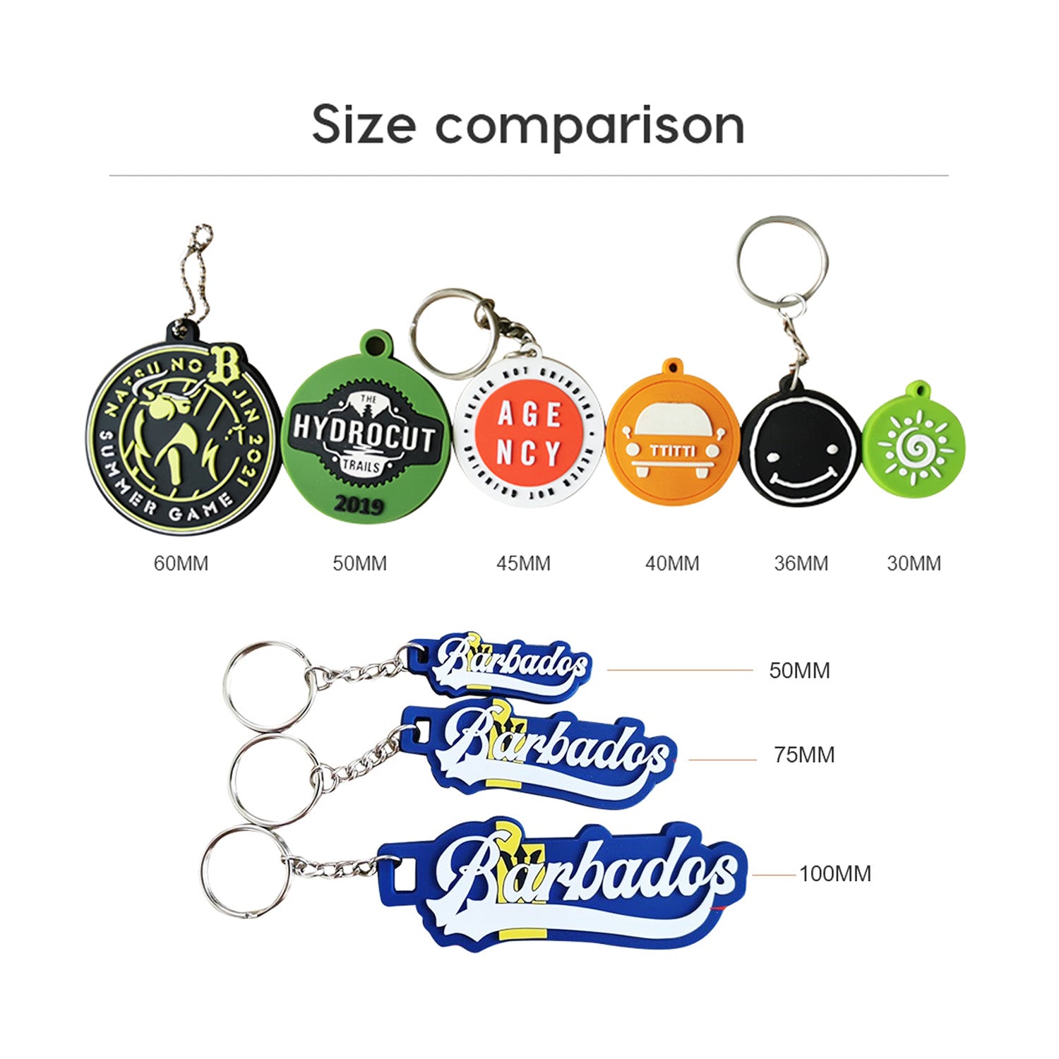 Custom 2D Die-cut Rubber Keychain Soft PVC Keyring For Business ...