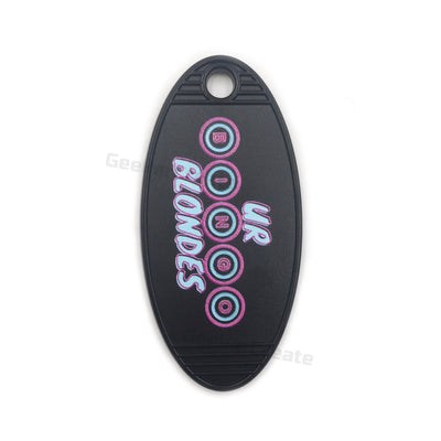 Custom Logo Printed Oval Keychains Plastic Key Tag For Business Giveaway