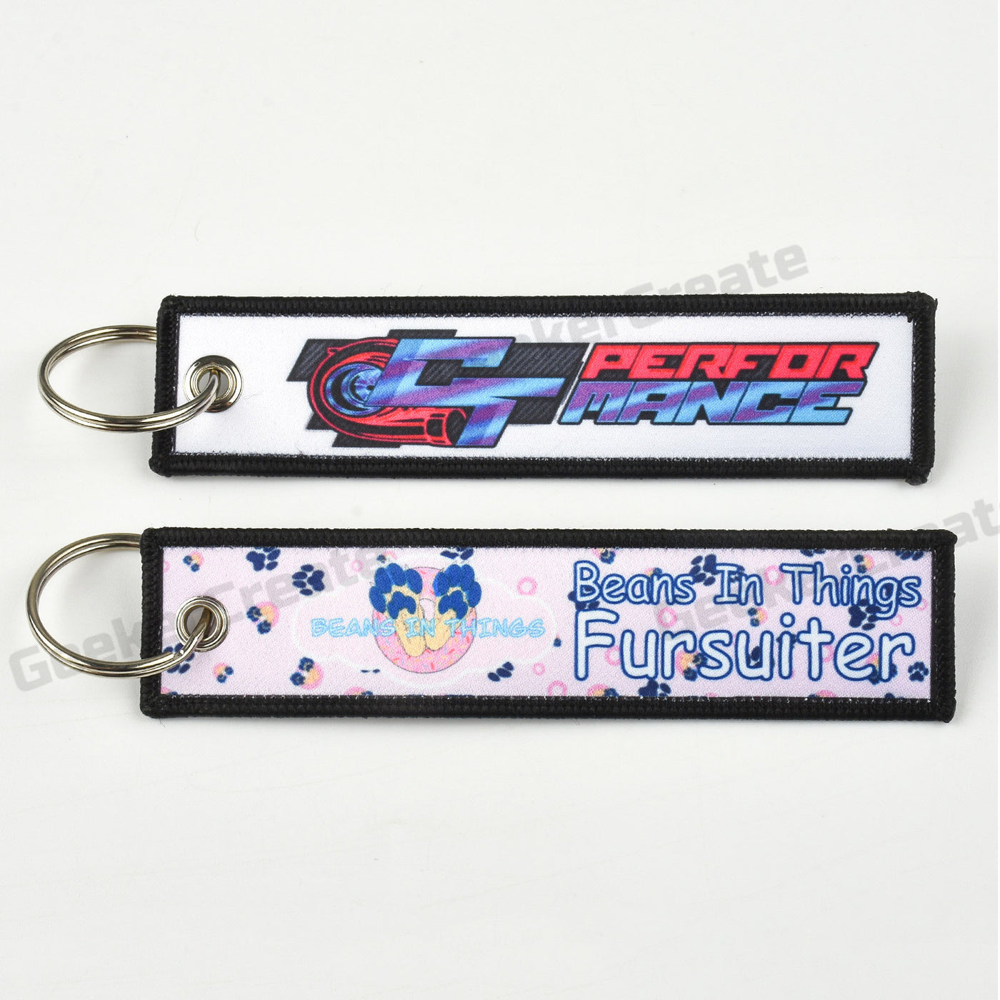 Custom Sublimation Printed Patch Keychain Brand Logo Name Text Key Tag