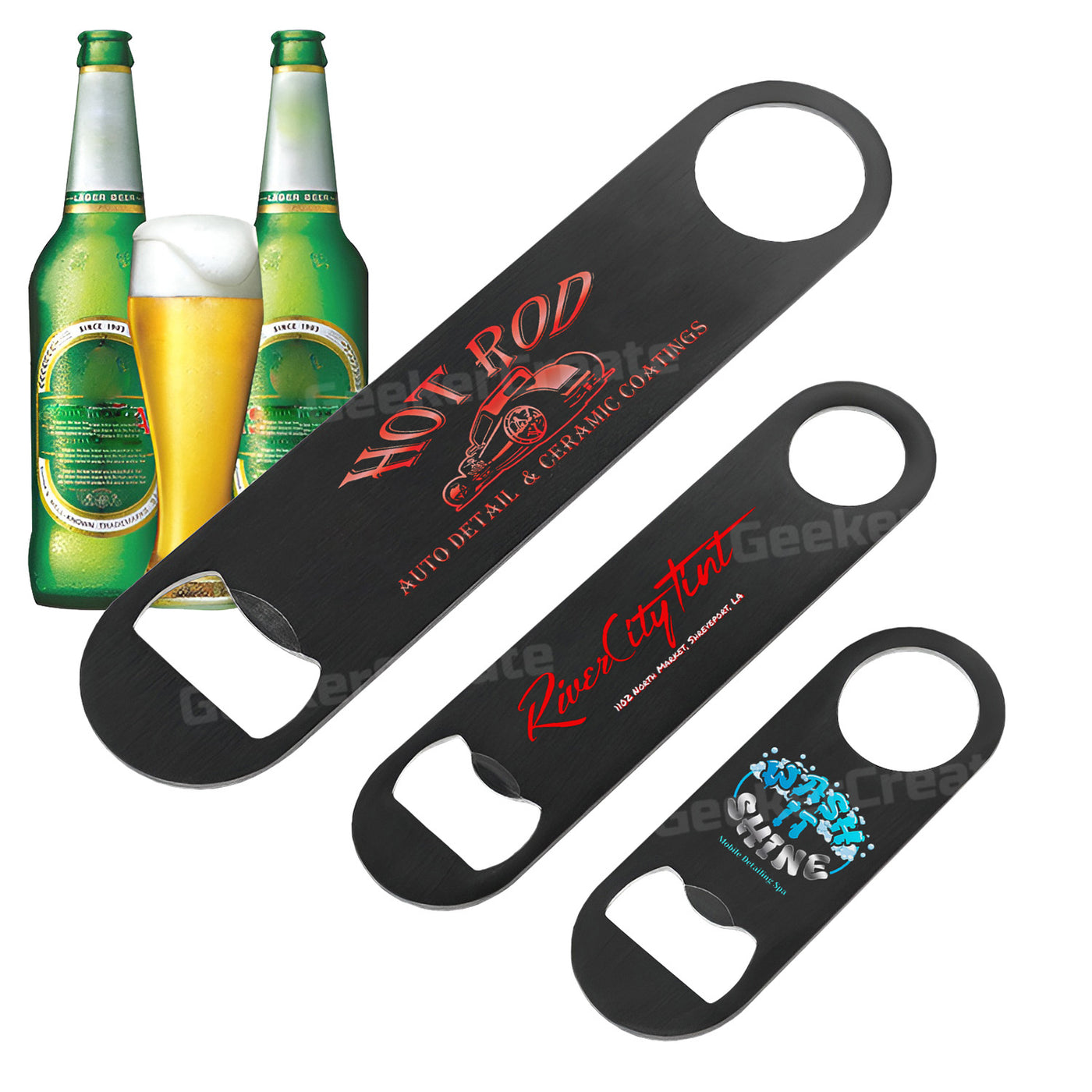 Custom Paddle Stainless Steel Bottle Opener Printed Bar Beer Opener