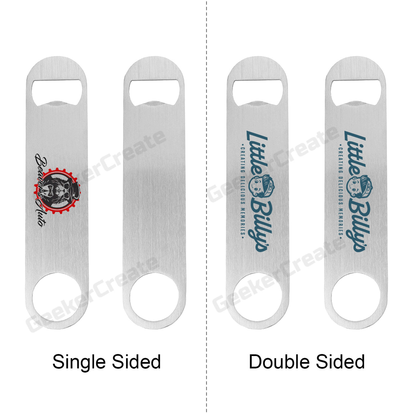 Custom Paddle Stainless Steel Bottle Opener Printed Bar Beer Opener