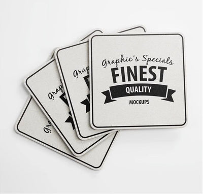 Custom Logo Printed Pulpboard Coasters for Weddings & Business Events