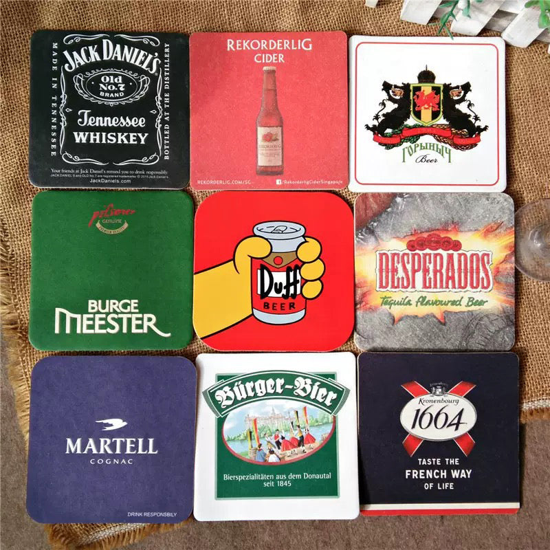 Custom Logo Printed Pulpboard Coasters for Weddings & Business Events