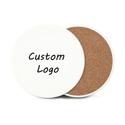 20pcs Custom UV Printing Ceramic Cork Coaster