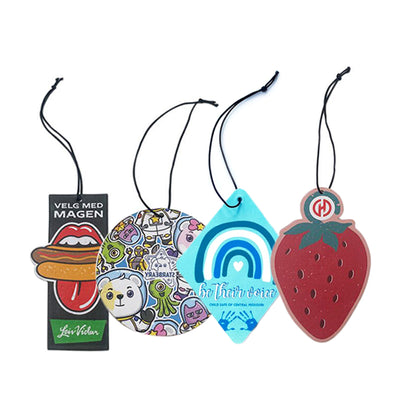 custom air fresheners with your logo or image, personalized air freshener paper for business giveaway