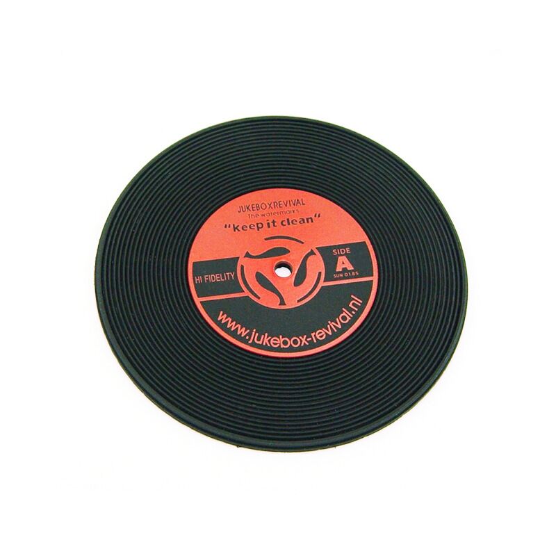 100pcs Custom Retro Record CD Soft PVC Rubber UV Printing Cup Coasters