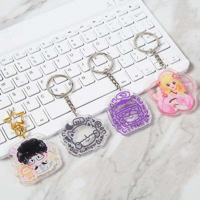 Custom Clear Acrylic Keychains-Full Color Pringting-2+2mm Thickness