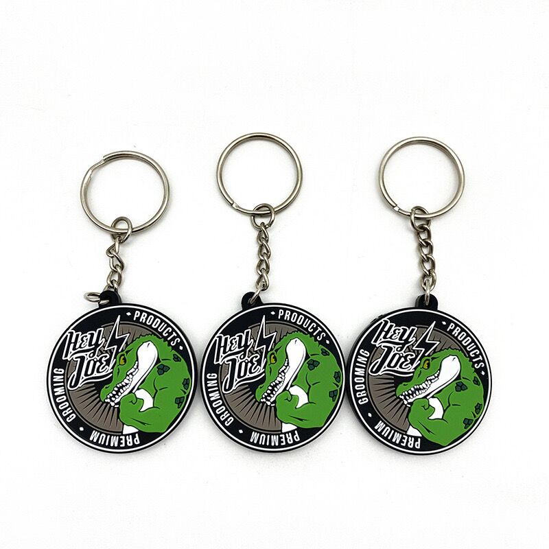 Custom 2D Die-cut Rubber Keychain Soft PVC Keyring For Business