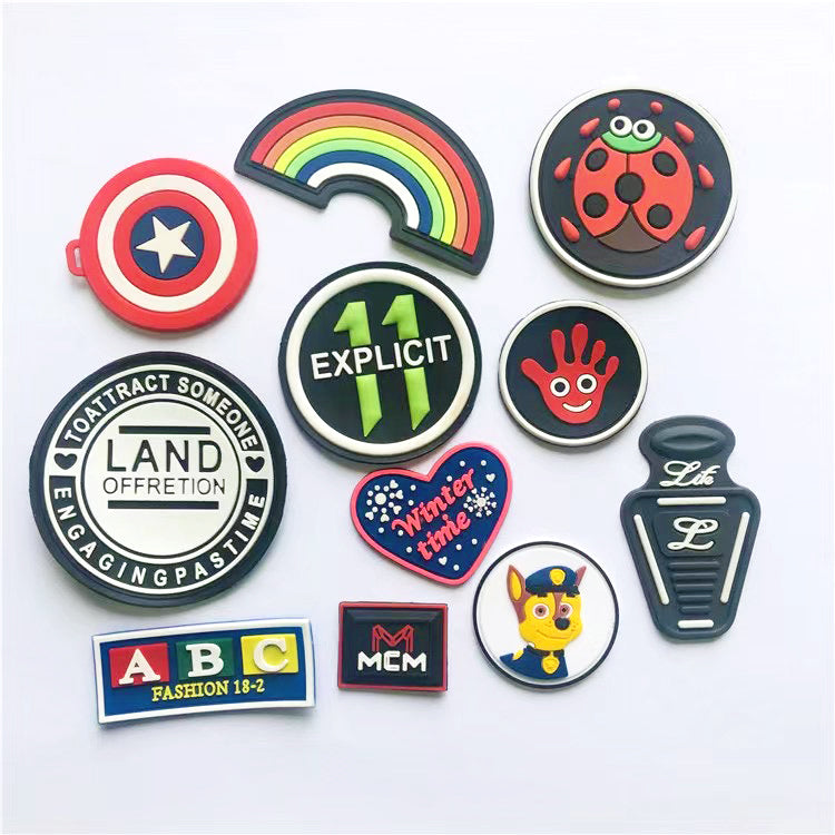 Custom 3D Embossed Logo PVC Rubber Patches Velcro for Hats Clothings