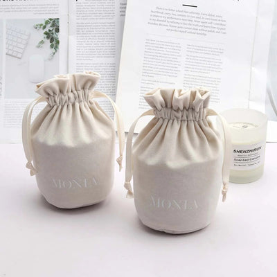 Custom Round Bottom Velvet Drawstring Pouch Cosmetic Gift Packing Bag