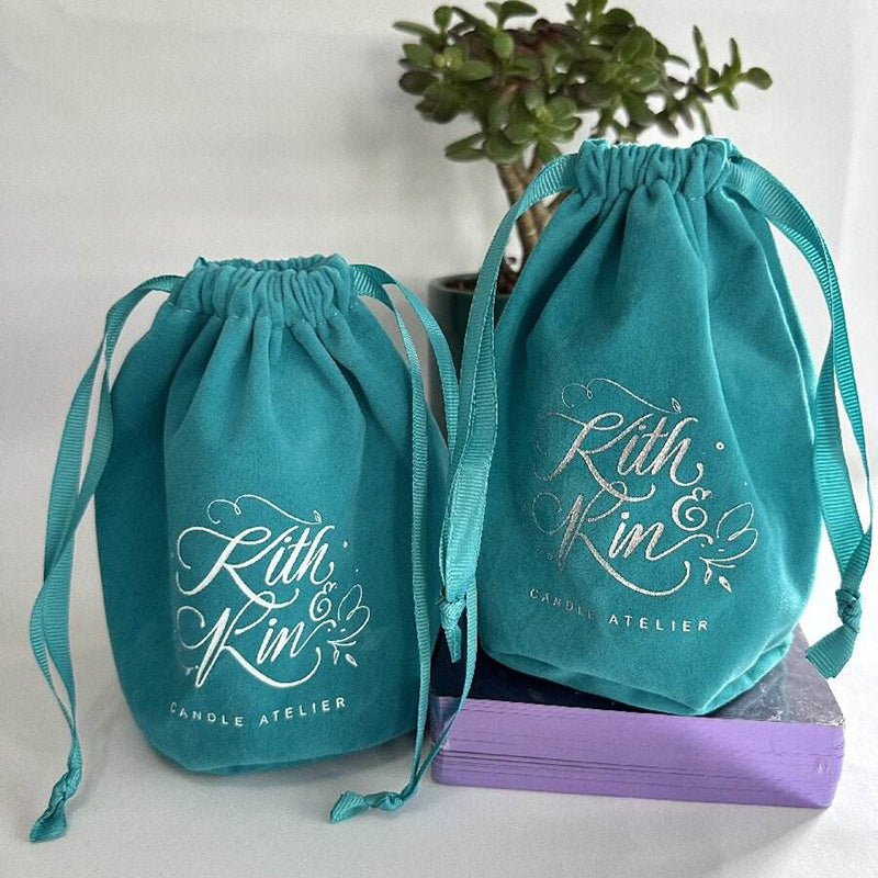 Custom Round Bottom Velvet Drawstring Pouch Cosmetic Gift Packing Bag