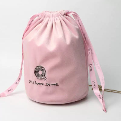 Custom Round Bottom Velvet Drawstring Pouch Cosmetic Gift Packing Bag