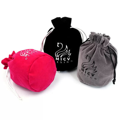 Custom Round Bottom Velvet Drawstring Pouch Cosmetic Gift Packing Bag