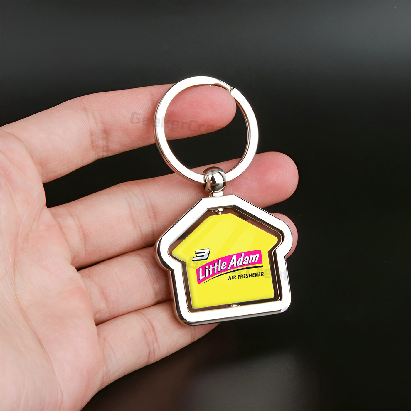 Custom Spinning House Metal Epoxy Dome Keychain Promotional Keyring