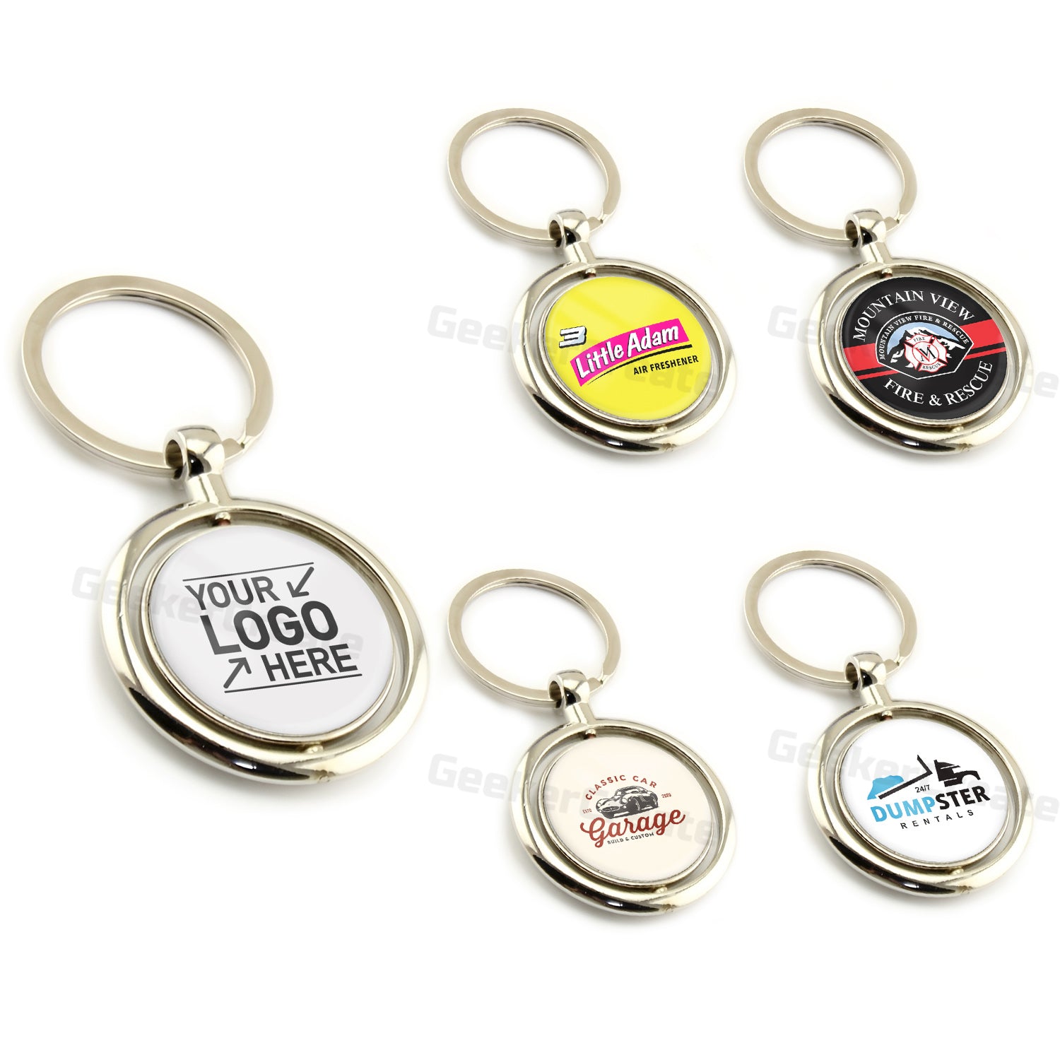 Custom Spinning Round Metal Key Tag Epoxy Dome Keychain For Giveaways ...