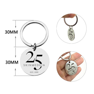 20pcs Custom Logo Stainless Steel Keychain For Gift