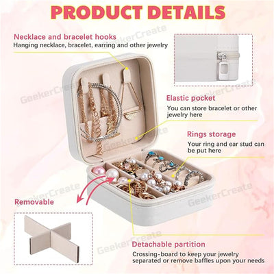 Custom Travel Jewelry Organizer Box PU Leather Storage Bag for Women