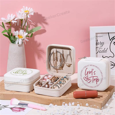 Custom Travel Jewelry Organizer Box PU Leather Storage Bag for Women