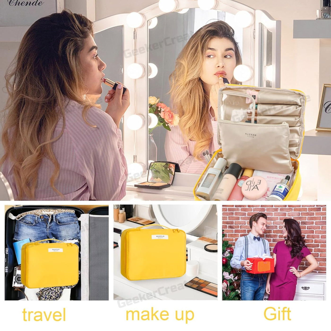 Custom Cosmetic Bag Toiletry Bag Travel Makeup Bag for Women and Men