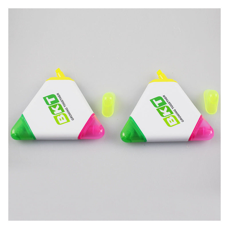 Custom Logo Triangular Shaped Highlighter For School Bookstores Office