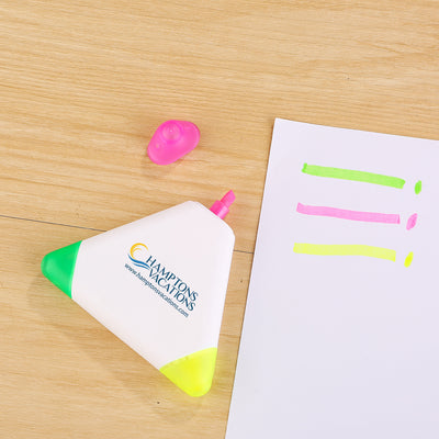 Custom Logo Triangular Shaped Highlighter For School Bookstores Office