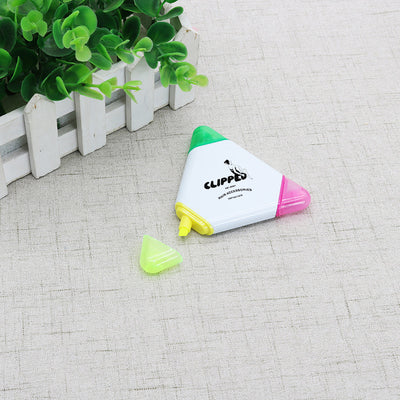 Custom Logo Triangular Shaped Highlighter For School Bookstores Office