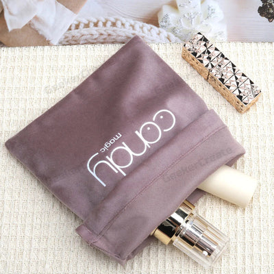 Custom Logo Soft Velvet Drawstring Pouch Bags for Jewelry & Storage