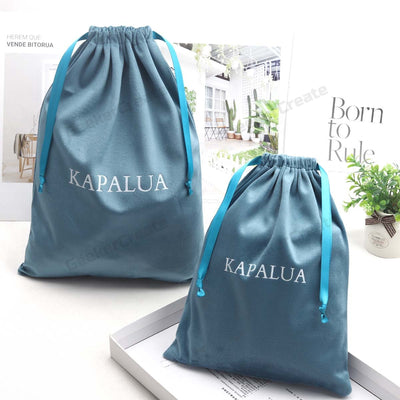 Custom Logo Soft Velvet Drawstring Pouch Bags for Jewelry & Storage