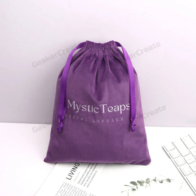 Custom Logo Soft Velvet Drawstring Pouch Bags for Jewelry & Storage