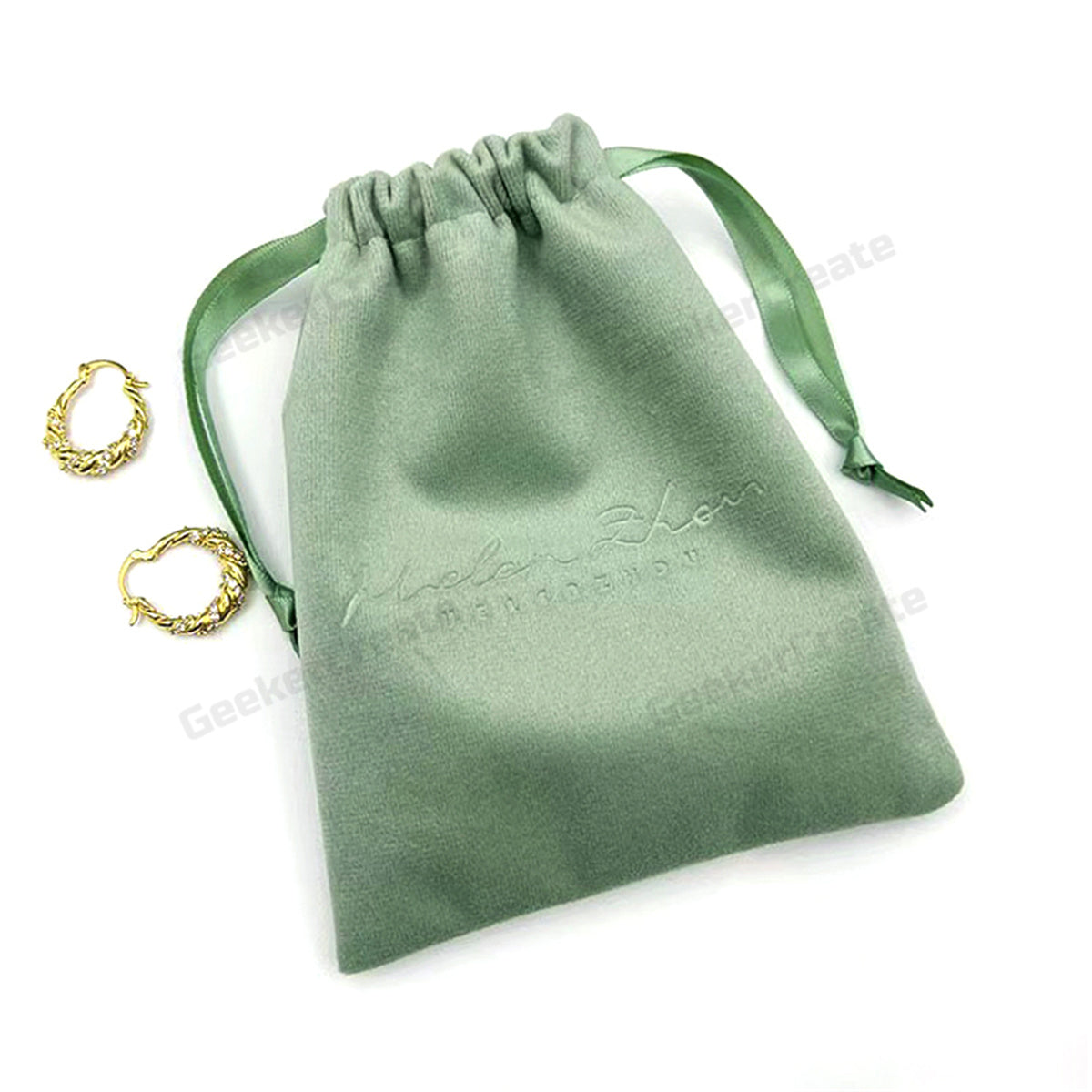 Custom Logo Soft Velvet Drawstring Pouch Bags for Jewelry & Storage