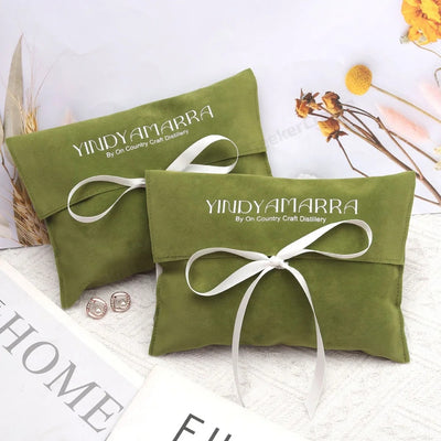 Custom Logo Printed Velvet Jewelry Pouch Envelope Gift Bag Package Bag