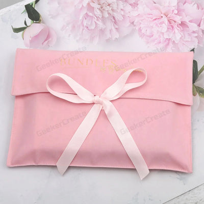 Custom Logo Printed Velvet Jewelry Pouch Envelope Gift Bag Package Bag