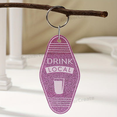 Custom Vintage Acrylic Keychains Glitter Motel Keytag with Your Logo