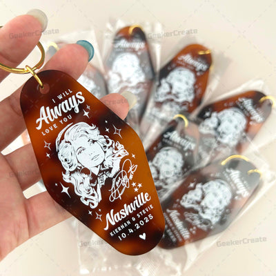 Custom Vintage Acrylic Keychains Glitter Motel Keytag with Your Logo