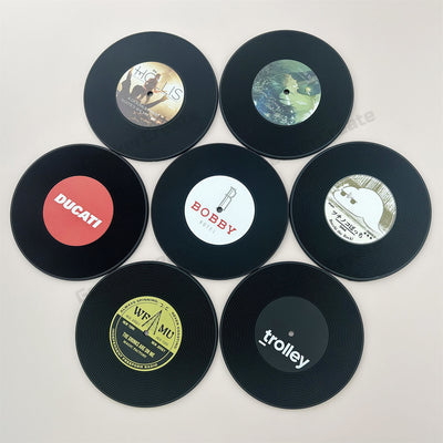 Custom Retro Vinyl Record Coaster Soft Plastic Coaster for Music Lover