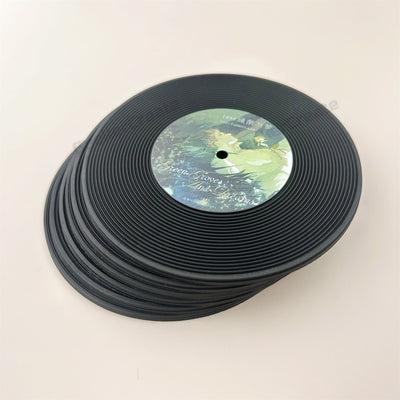 Custom Retro Vinyl Record Coaster Soft Plastic Coaster for Music Lover
