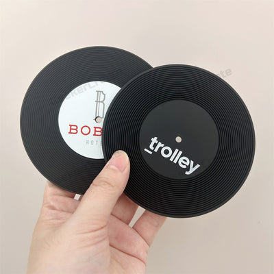 Custom Retro Vinyl Record Coaster Soft Plastic Coaster for Music Lover