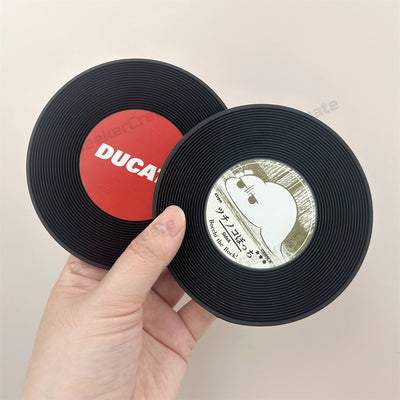 Custom Retro Vinyl Record Coaster Soft Plastic Coaster for Music Lover