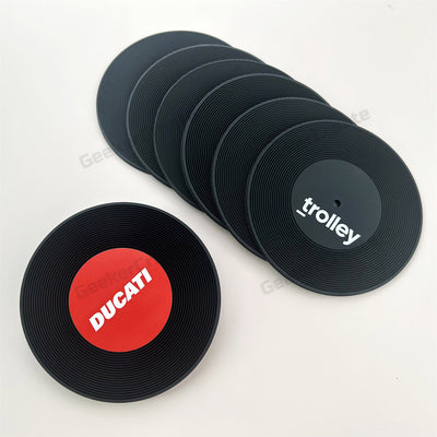 Custom Retro Vinyl Record Coaster Soft Plastic Coaster for Music Lover