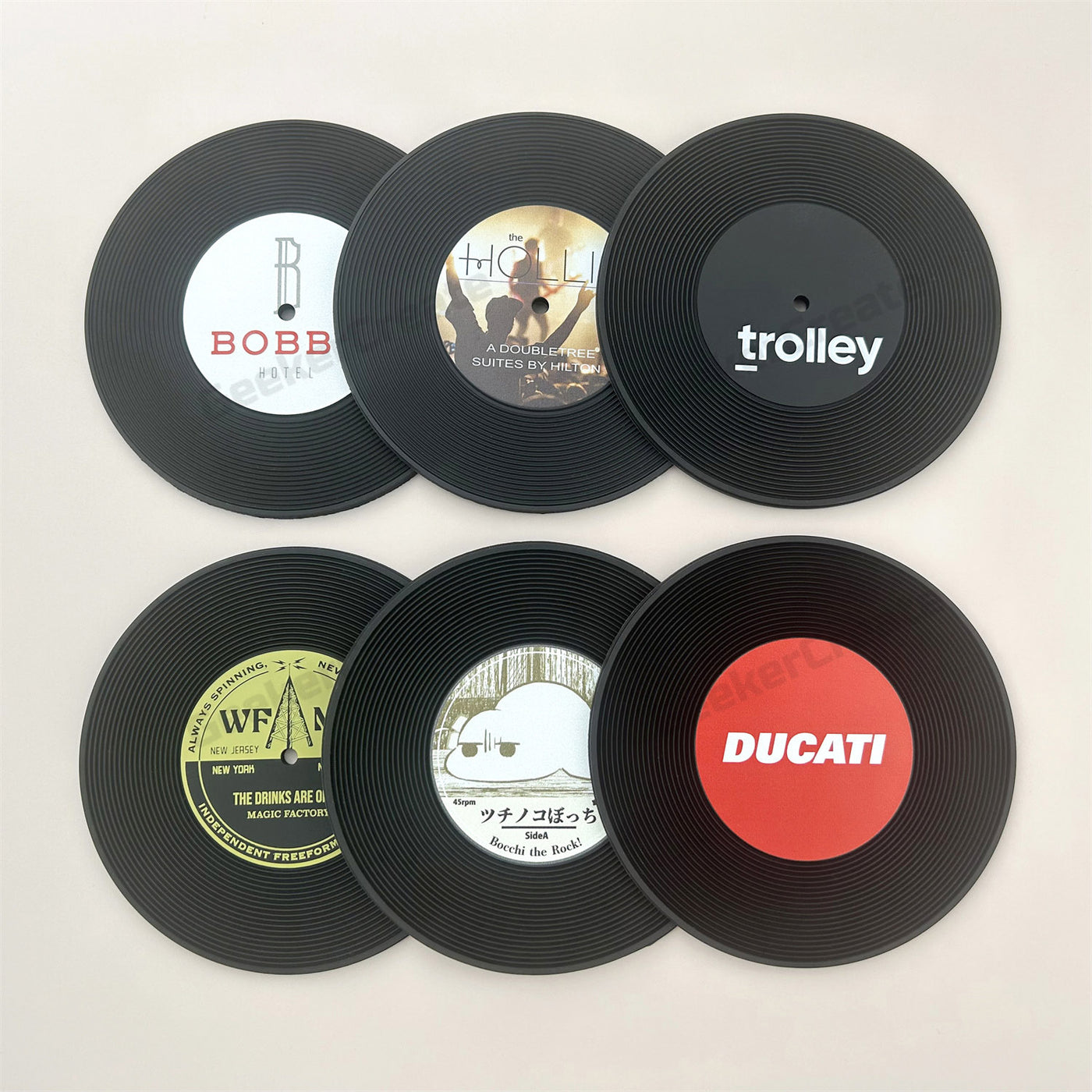 Custom Retro Vinyl Record Coaster Soft Plastic Coaster for Music Lover