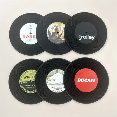 Custom Retro Vinyl Record Coaster Soft Plastic Coaster for Music Lover
