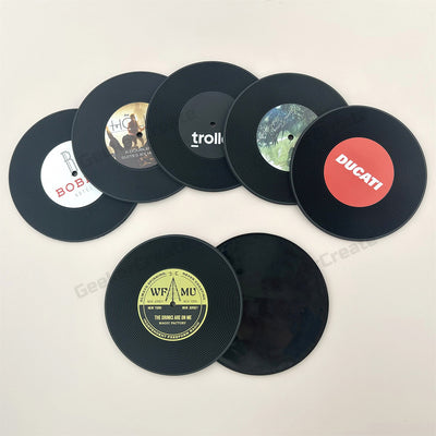Custom Retro Vinyl Record Coaster Soft Plastic Coaster for Music Lover